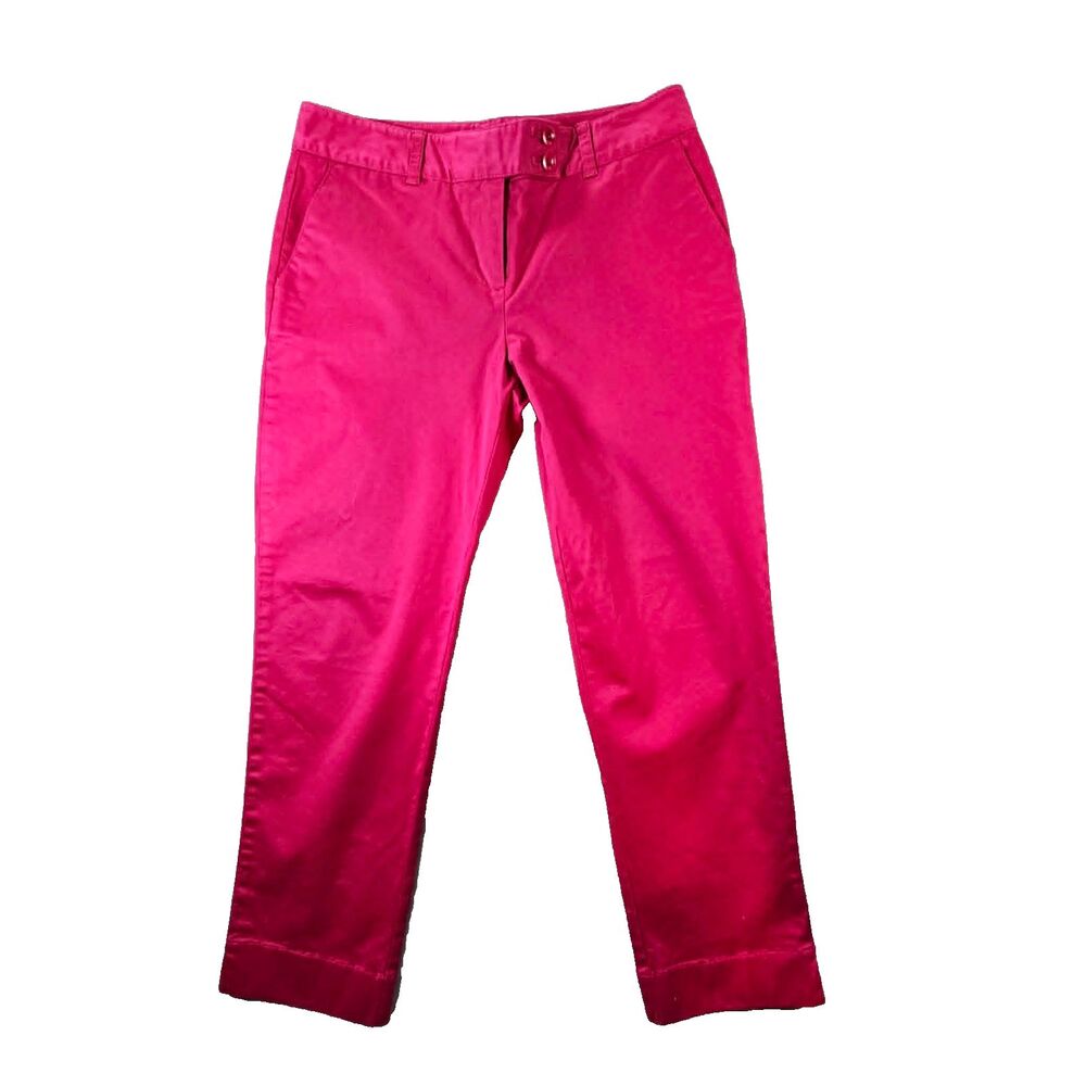 Vineyard Vines Pink Cropped Pants Size 4 Flat Front Preppy Coastal